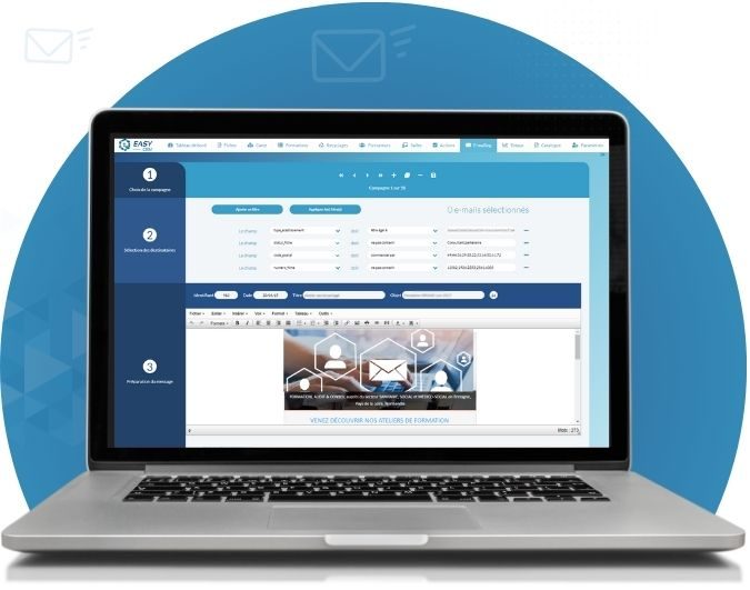 logiciel gestion des formations avec un module e-mailing intégré