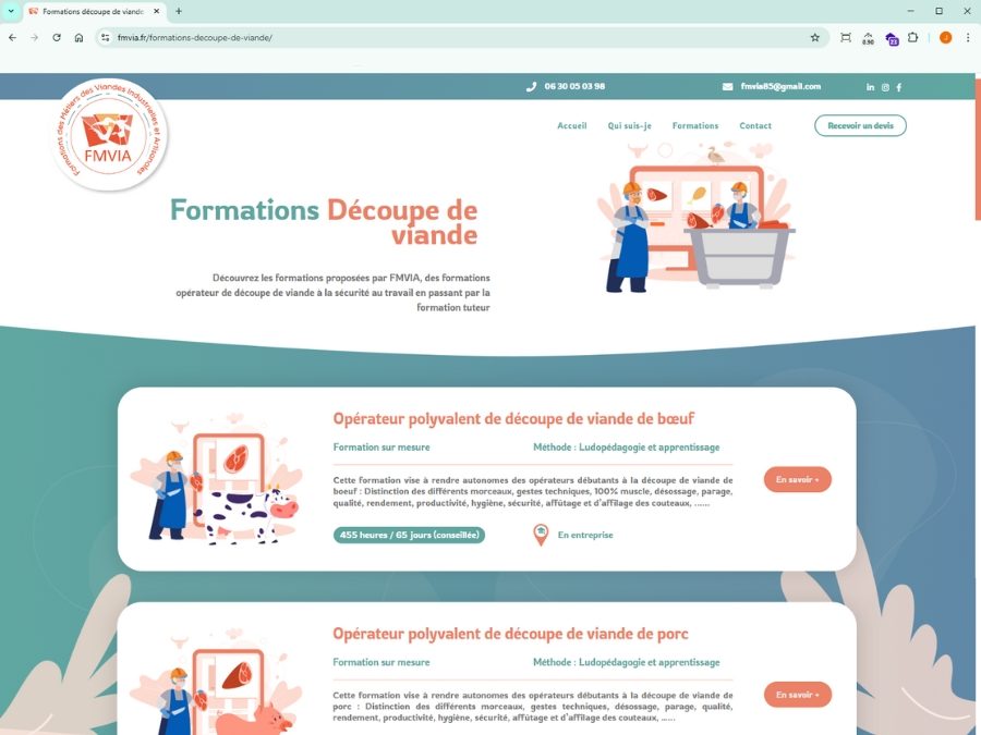 Interface WordPress sur mesure pour formation professionnelle