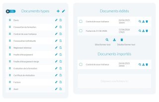 Facture dans la liste des documents édités